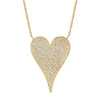 0.83CT 14K Y/G DIAMOND PAVE HEART NECKLACE