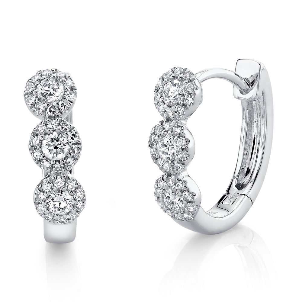 0.37CT 14K W/G DIAMOND HUGGIE EARRING
