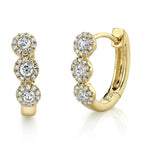 0.37CT 14K Y/G DIAMOND HUGGIE EARRING