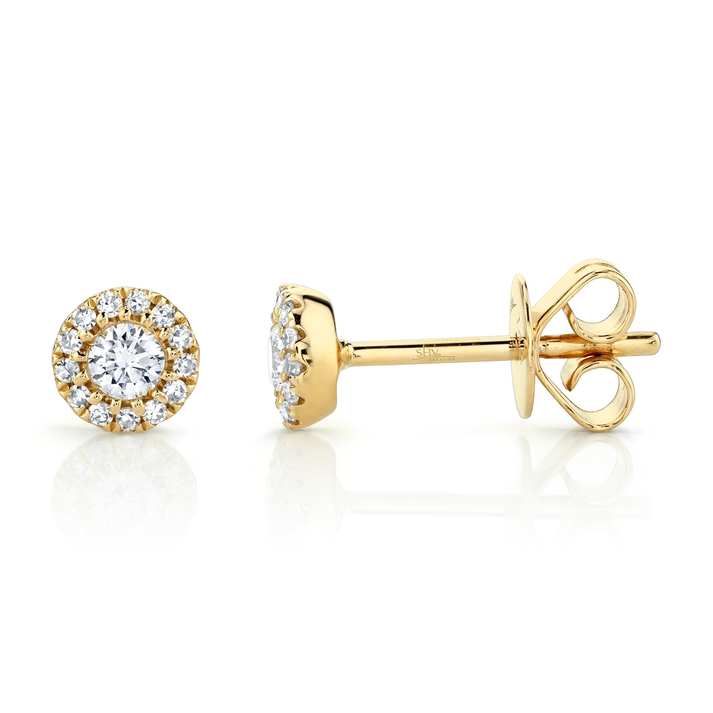 0.24CT 14K Y/G DIAMOND STUD EARRING