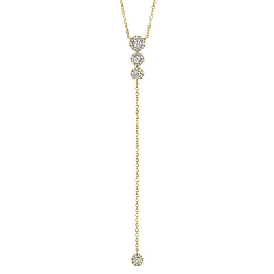 0.29CT 14K Y/G DIAMOND LARIAT NECKLACE