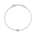 0.05CT 14K W/G DIAMOND PAVE CIRCLE BRACELET