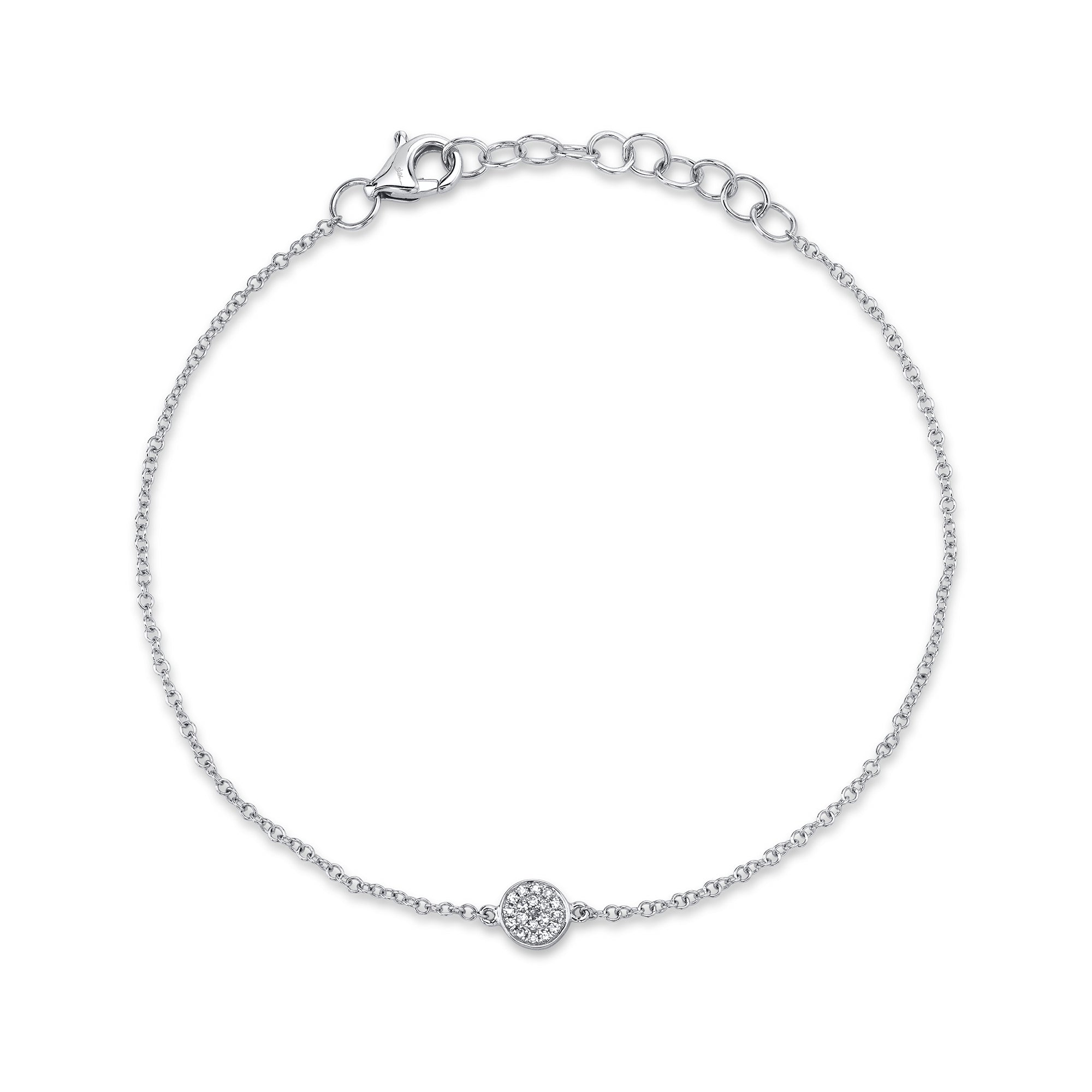 0.05CT 14K W/G DIAMOND PAVE CIRCLE BRACELET