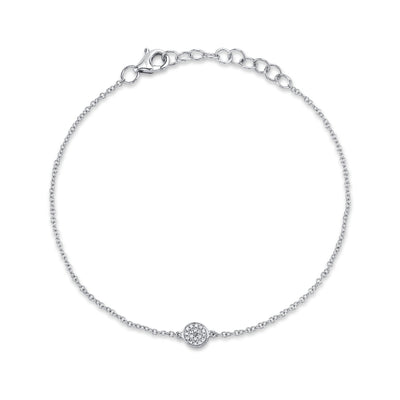 0.05CT 14K W/G DIAMOND PAVE CIRCLE BRACELET