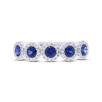 0.20CT DIAMOND & 0.70CT BLUE SAPPHIRE 14K W/G BAND SZ 6