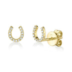 0.06CT 14K Y/G DIAMOND HORSESHOE STUD EARRING