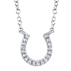 0.06CT 14K W/G DIAMOND HORSESHOE NECKLACE