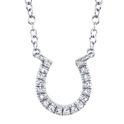 0.06CT 14K W/G DIAMOND HORSESHOE NECKLACE