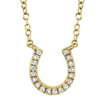 0.06CT 14K Y/G DIAMOND HORSESHOE NECKLACE