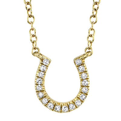 0.06CT 14K Y/G DIAMOND HORSESHOE NECKLACE