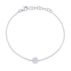 0.05CT 14K W/G DIAMOND PAVE CIRCLE BRACELET