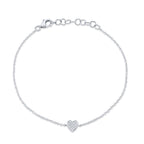 0.04CT 14K W/G DIAMOND PAVE HEART BRACELET