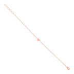 0.04CT 14K R/G DIAMOND PAVE HEART BRACELET