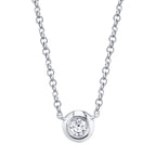 0.05CT 14K W/G DIAMOND BEZEL NECKLACE
