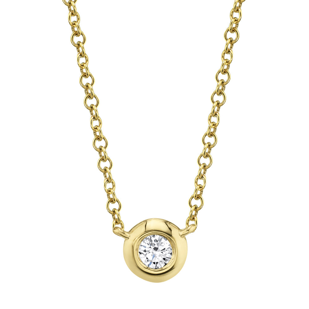 0.05CT 14K Y/G DIAMOND BEZEL NECKLACE