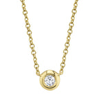 0.05CT 14K Y/G DIAMOND BEZEL NECKLACE
