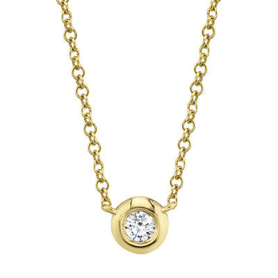 0.05CT 14K Y/G DIAMOND BEZEL NECKLACE