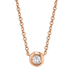 0.05CT 14K R/G DIAMOND BEZEL NECKLACE
