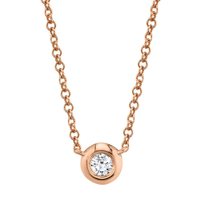 0.05CT 14K R/G DIAMOND BEZEL NECKLACE