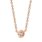 0.05CT 14K R/G DIAMOND BEZEL NECKLACE