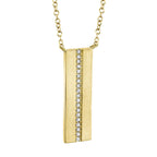 0.06CT 14K Y/G DIAMOND BAR MATTE NECKLACE