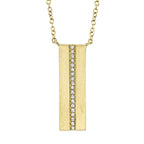 0.06CT 14K Y/G DIAMOND BAR MATTE NECKLACE