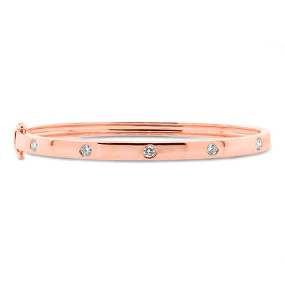 0.38CT 14K R/G DIAMOND BANGLE