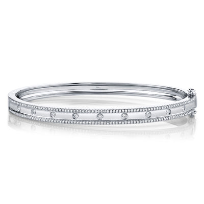 0.62CT 14K W/G DIAMOND BANGLE