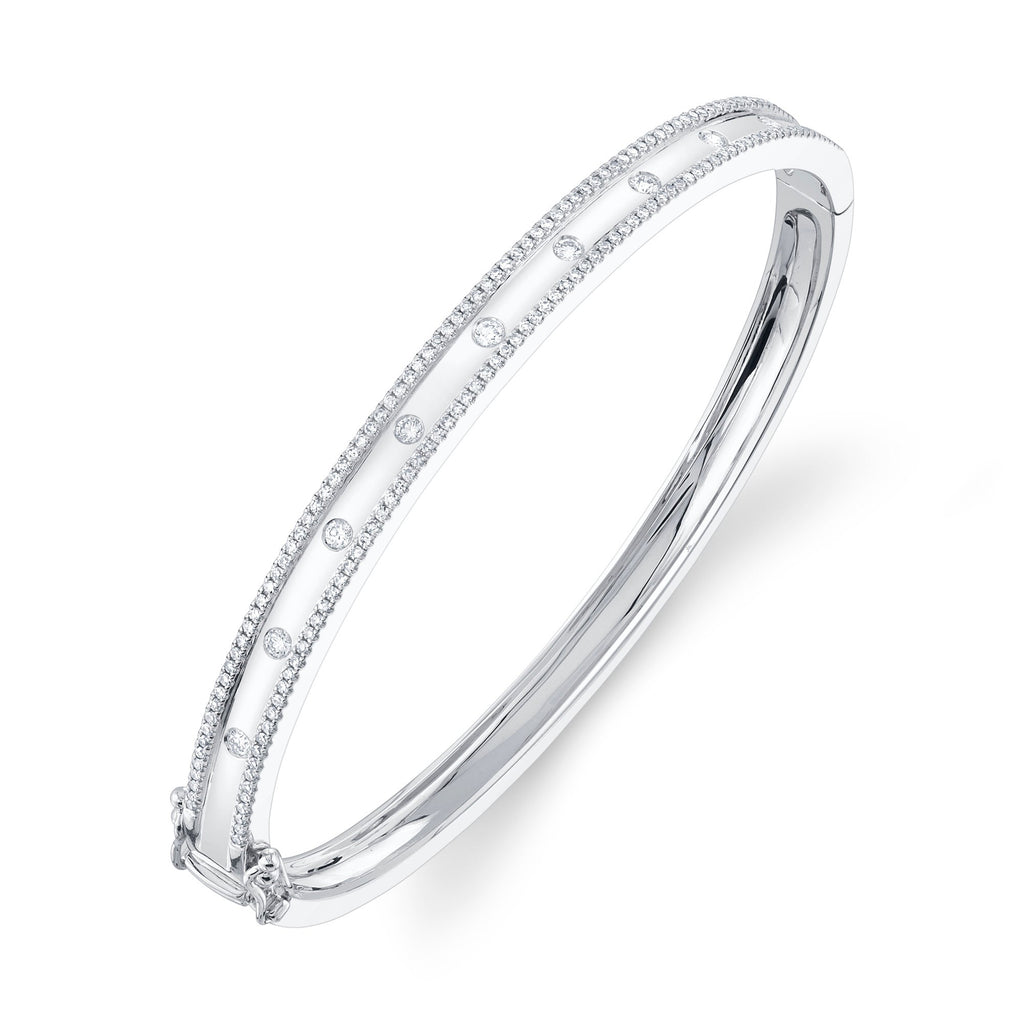 0.62CT 14K W/G DIAMOND BANGLE