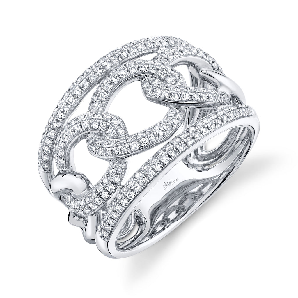 0.61CT 14K W/G DIAMOND LADY'S LINK RING