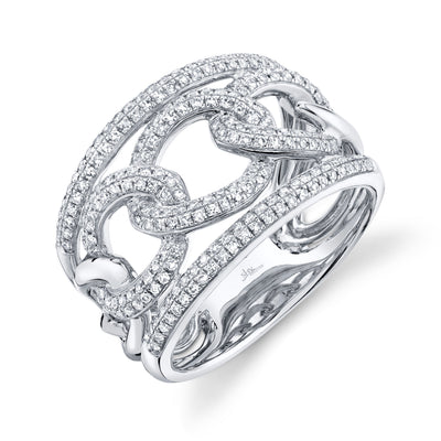 0.61CT 14K W/G DIAMOND LADY'S LINK RING