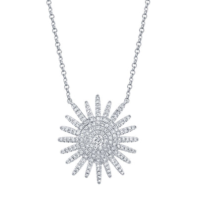 0.43CT 14K W/G DIAMOND STARBURST NECKLACE
