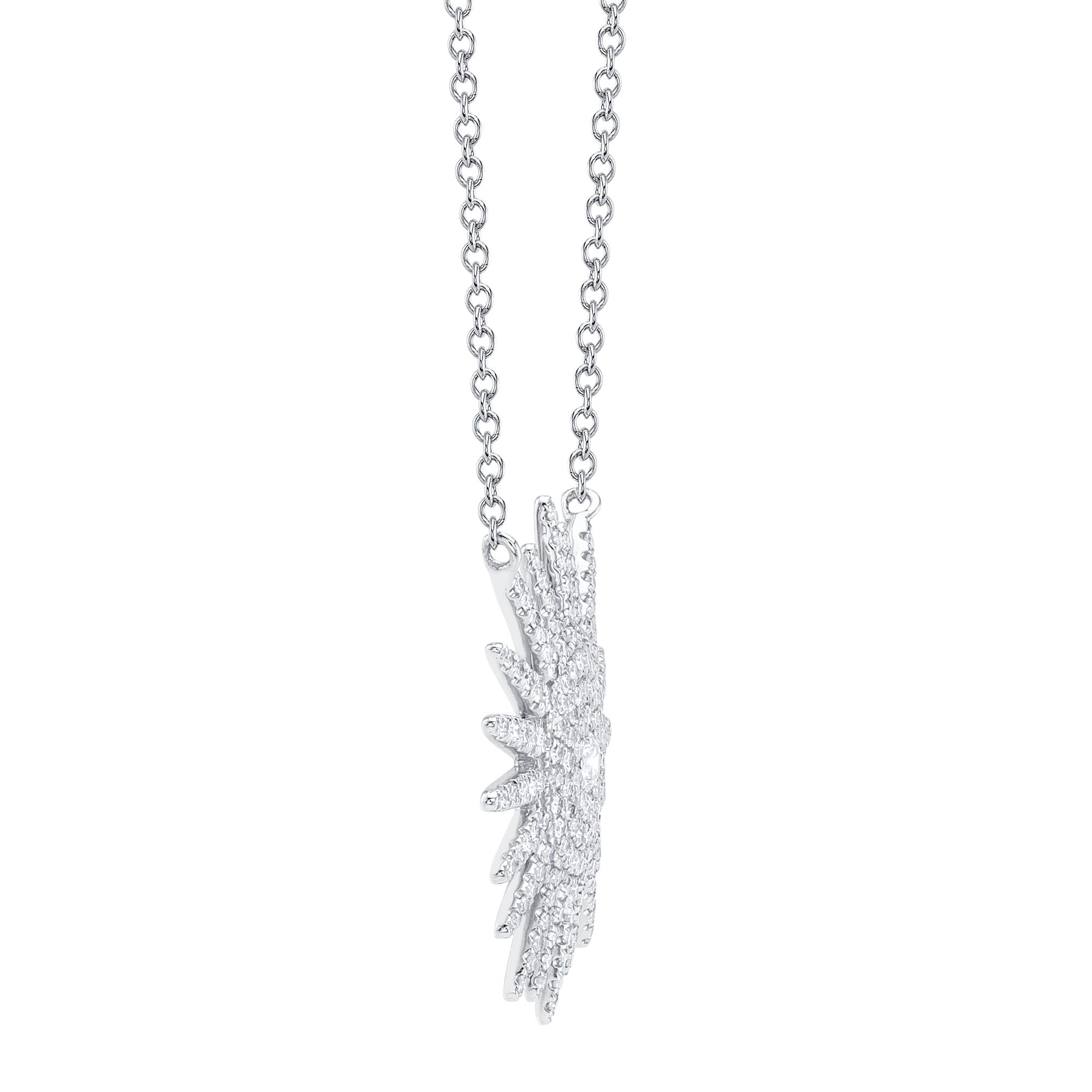 0.43CT 14K W/G DIAMOND STARBURST NECKLACE
