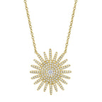0.43CT 14K Y/G DIAMOND STARBURST NECKLACE