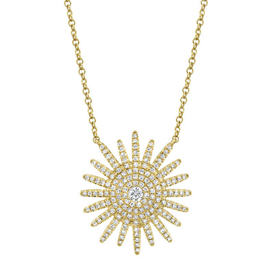 0.43CT 14K Y/G DIAMOND STARBURST NECKLACE
