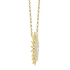 0.43CT 14K Y/G DIAMOND STARBURST NECKLACE
