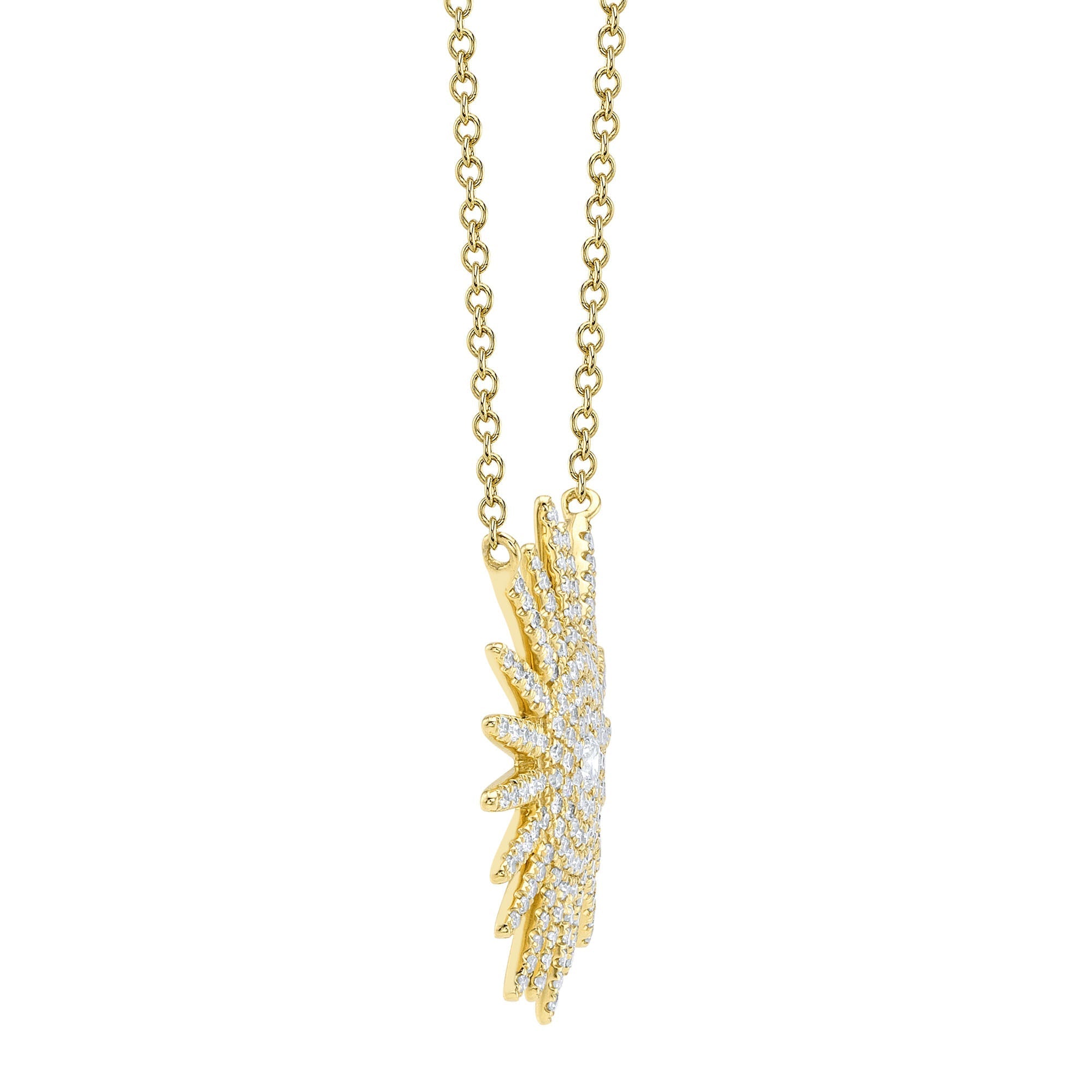 0.43CT 14K Y/G DIAMOND STARBURST NECKLACE