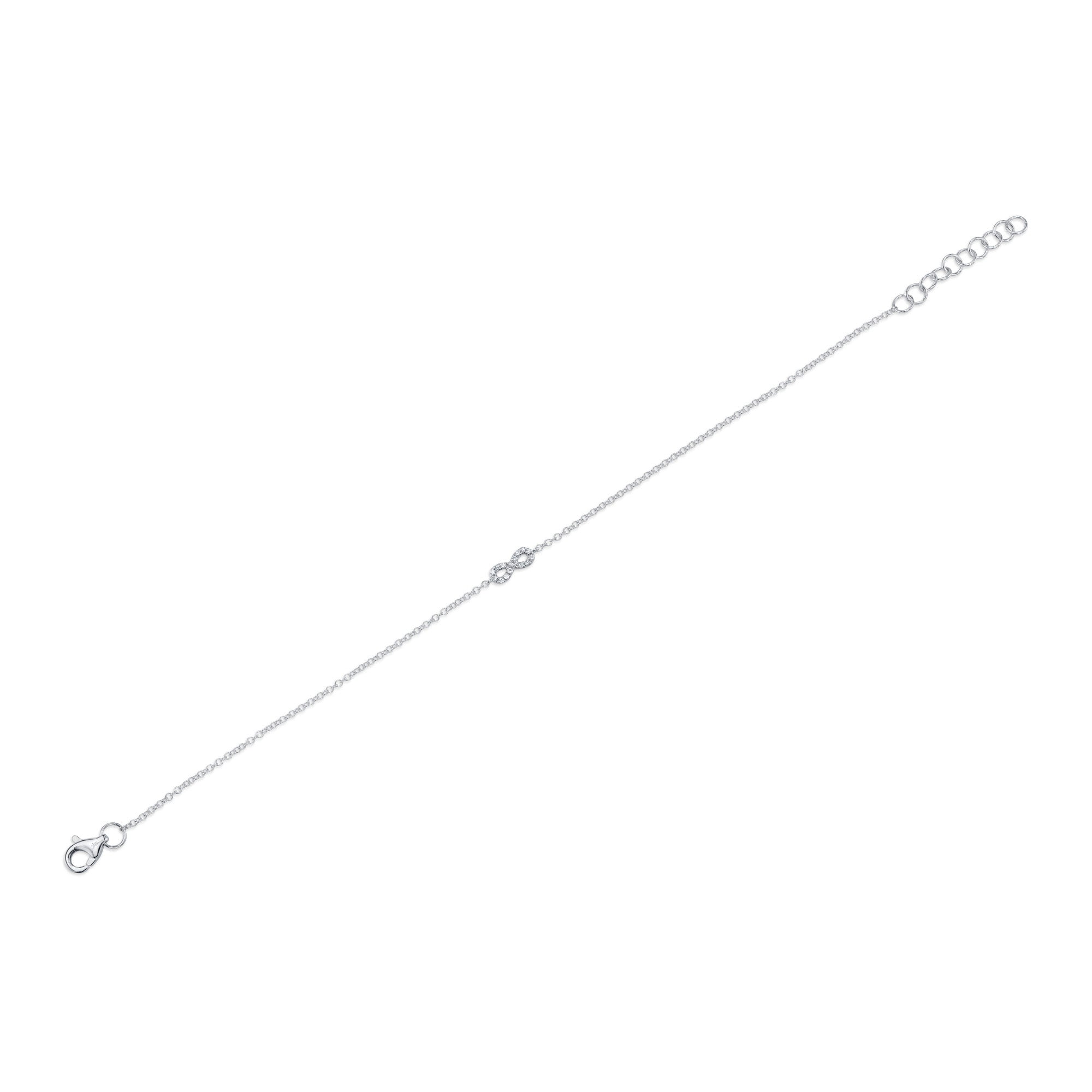0.04CT 14K W/G DIAMOND INFINITY BRACELET