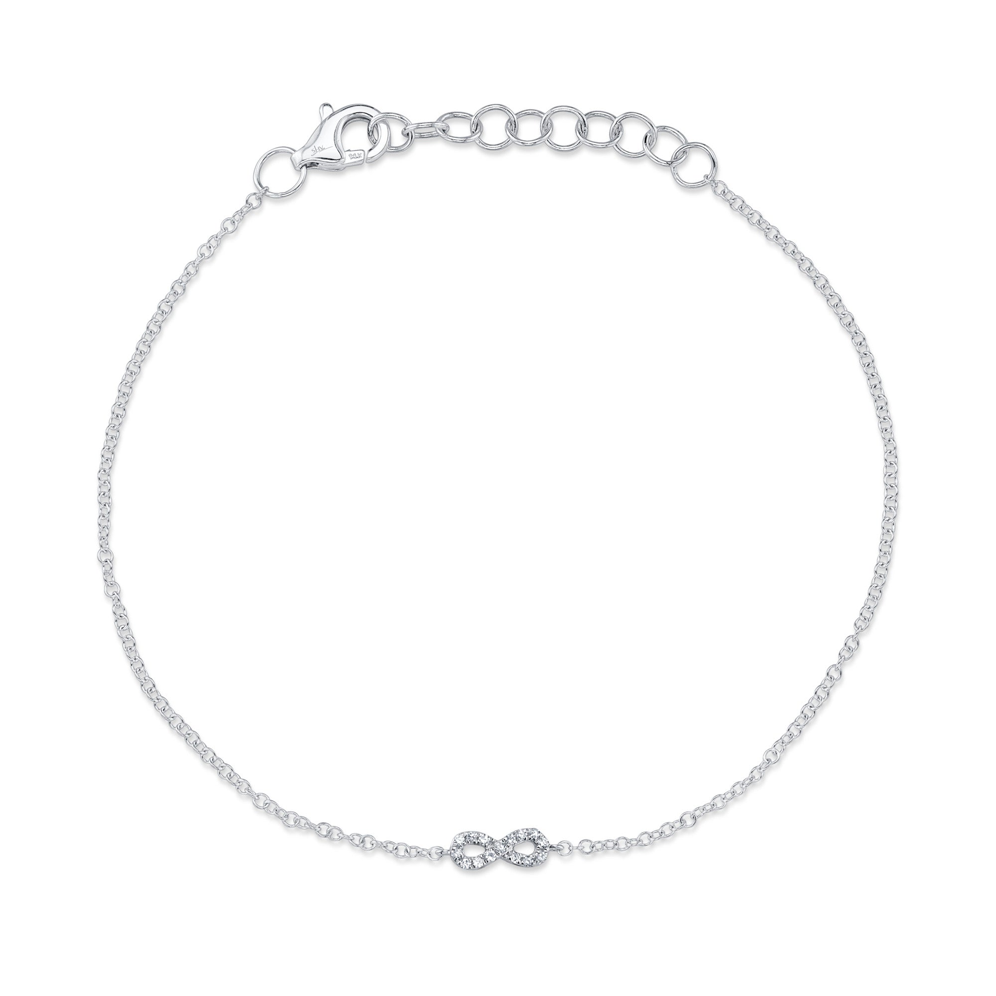0.04CT 14K W/G DIAMOND INFINITY BRACELET
