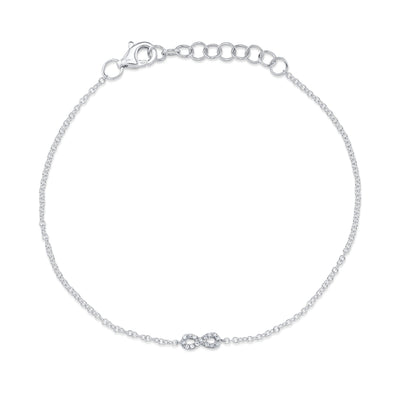 0.04CT 14K W/G DIAMOND INFINITY BRACELET