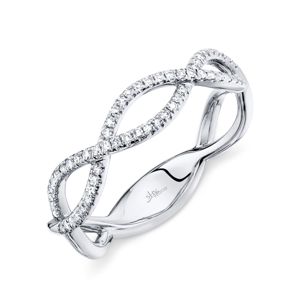 0.19CT 14K W/G DIAMOND INFINITY RING