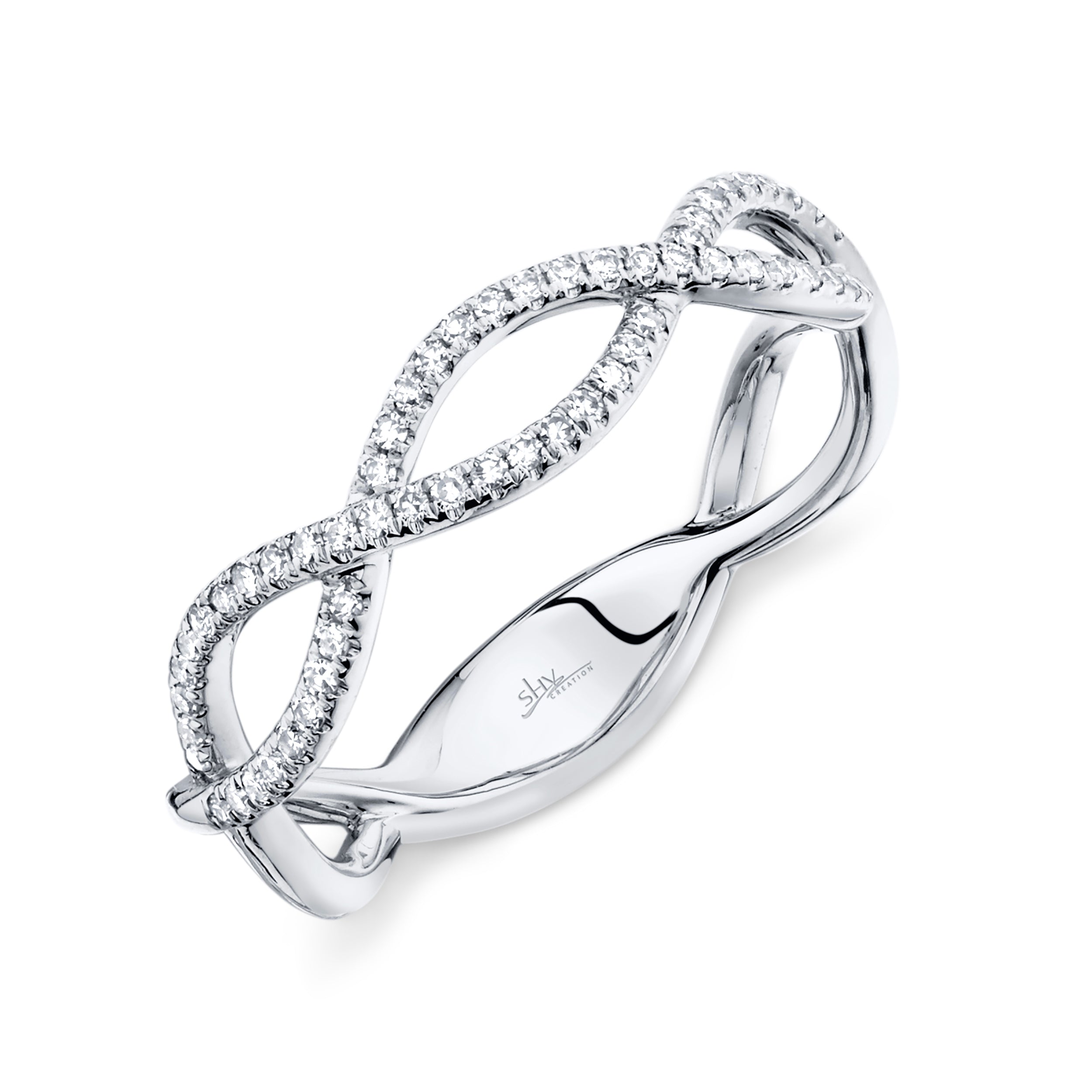 0.19CT 14K W/G DIAMOND INFINITY RING