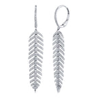 0.60CT 14K W/G DIAMOND FEATHER EARRING