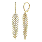 0.60CT 14K Y/G DIAMOND FEATHER EARRING