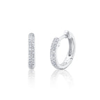 0.12CT 14K W/G DIAMOND PAVE HUGGIE EARRING