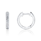0.12CT 14K W/G DIAMOND PAVE HUGGIE EARRING
