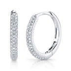 0.21CT 14K W/G DIAMOND PAVE HOOP EARRING
