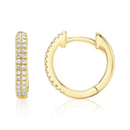 0.12CT 14K Y/G DIAMOND PAVE HUGGIE EARRING
