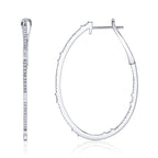 0.44CT 14K W/G DIAMOND BAGUETTE OVAL HOOP EARRING