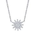 0.15CT 14K W/G DIAMOND STARBURST NECKLACE